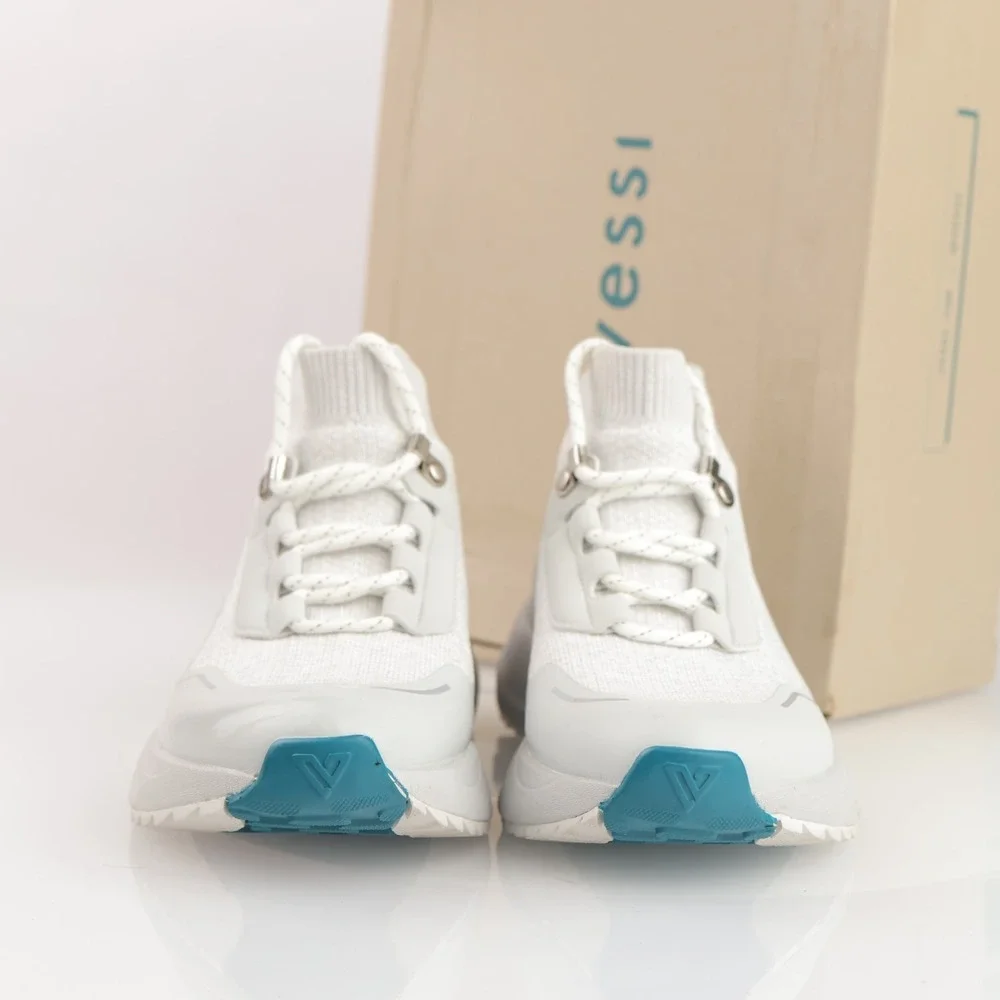 Vessi Womens Stormburst High Top Sneakers Size 6 Waterproof White Lace Up Shoes